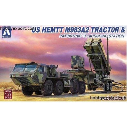 Aoshima  	1 72 KIT  US ARMY HEMTT M983 WITH PAC3 STATION