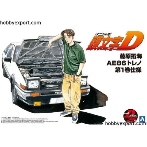 Aoshima  	1 24 KIT  Initial D Takumi Fujiwara Sprinter Trueno AE86 Comic Version