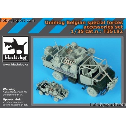 Black Dog   1 35 GRADE UP UNIMOG BELGIAN FORCES ACCESSORIES SET