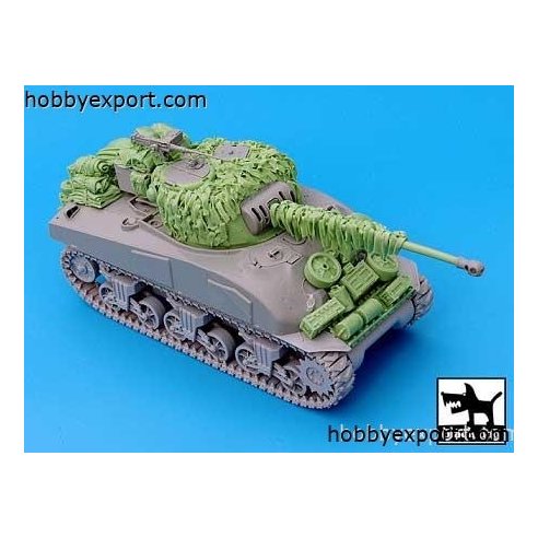 Black Dog   1 35 GRADE UP BRITISH SHERMAN FIREFLY HESSIAN CAMO ACCESSORIES