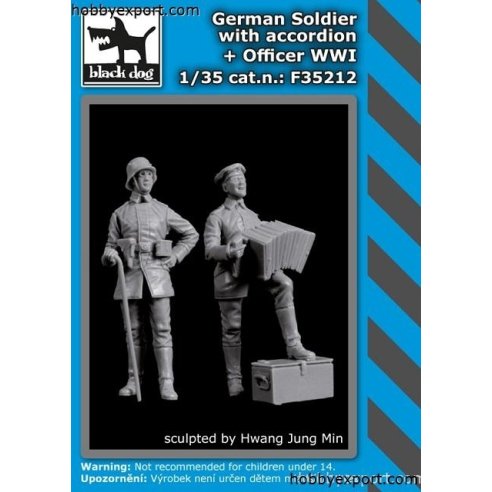 Black Dog   	1 35 KIT  GERMAN SOLDIER WITH ACCORDION OFFICER WWI