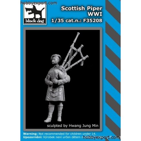 Black Dog   1 35 KIT SCOTTISH PIPER WWI