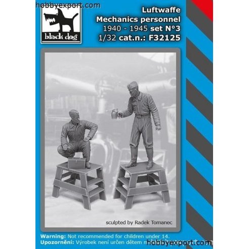 Black Dog 	1 32 KIT LUFTWAFFE MECHANICS PERSONNEL 1940 TO 1945 SET NO.3