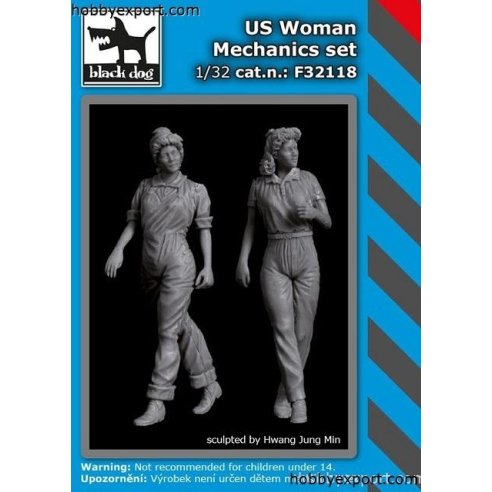 Black Dog 1 32 KIT  US WOMAN MECHANICS SET