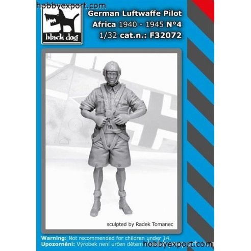 Black Dog 	1 32 KIT  GERMAN LUFTWAFFE PILOT AFRICA NO.4