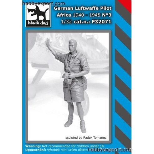 Black Dog  1 32 KIT GERMAN LUFTWAFFE PILOT AFRICA NO.3