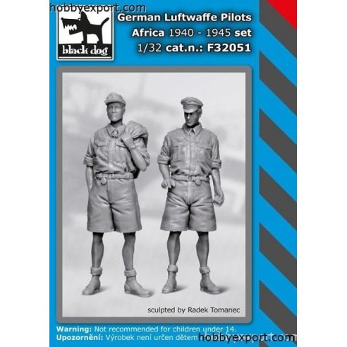 Black Dog 	1 32 KIT GERMAN LUFTWAFFE PILOT AFRICA 1940 TO 1945 SET NO.1