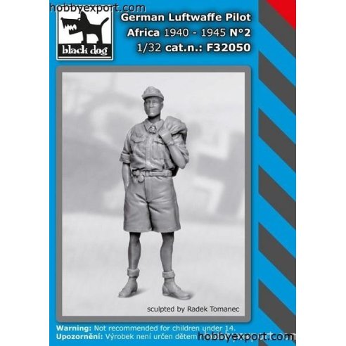 Black Dog 	1 32 KIT   GERMAN LUFTWAFFE PILOT AFRICA 1940 TO 1945 NO.2