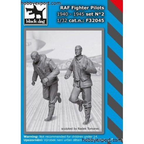 Black Dog  	1 32 KIT  RAF FIGHTER PILOTS 1940 TO 1945 SET NO.2