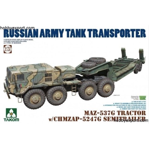 TAKOM   	1 72 KIT  MAZ537G TRACTOR WITH CHMZAP 5247G SEMI TRAILER