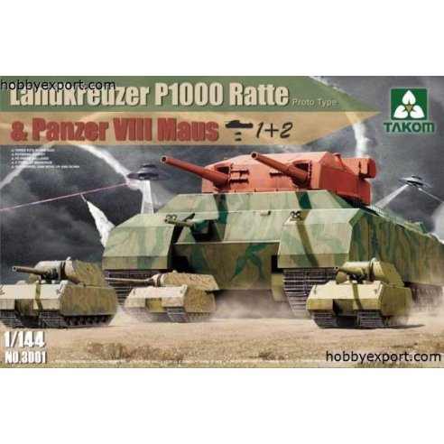 TAKOM   	1 144 KIT  LANDKREUZER P1000 RATTE PANZER VIII MAUS