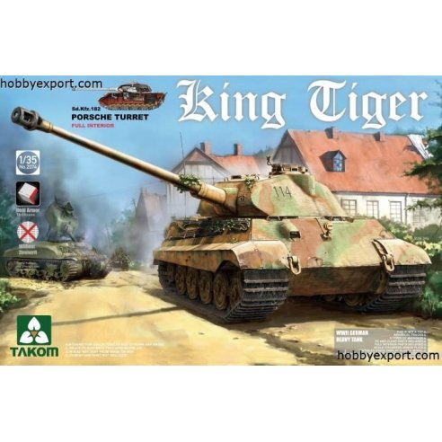 TAKOM 1 35 KIT  WWII GERMAN HEAVY TANK SD.KFZ.182 KING TIGER PORSCHE TURRET