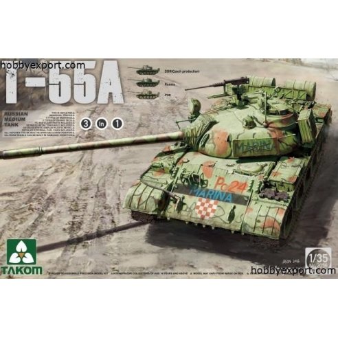 TAKOM  1 35 KIT  RUSSIAN MEDIUM TANK T55 A (3 IN 1)