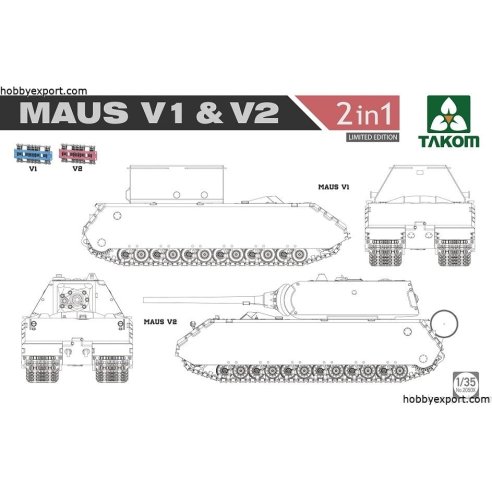 TAKOM  1 35 KIT  MAUS V1 AND V2 LIMITED EDITION