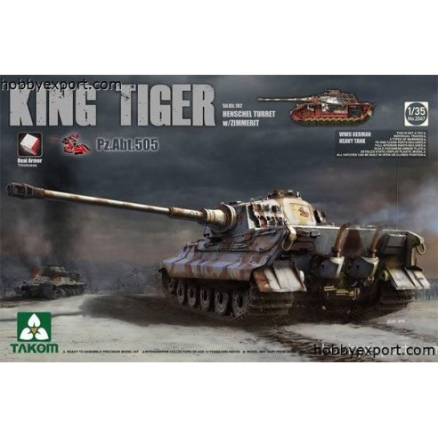 TAKOM    	1 35 KIT KING TIGER HENSCHEL TURRET WITH ZIMMERIT PZ.ABT.505 SPECIAL EDITION NEW TRACK