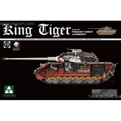 TAKOM 1 35 KIT  KING TIGER PORSCHE TURRET WITH ZIMMERIT SPECIAL EDITIONNEW TRACK PARTS