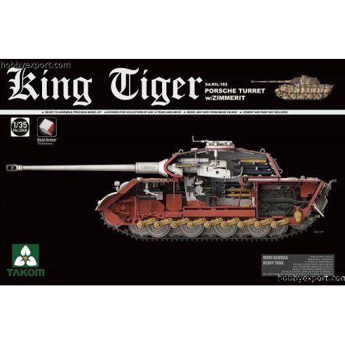 TAKOM 	1 35 KIT KING TIGER PORSCHE TURRET W ZIMMERIT AND INTERIOR