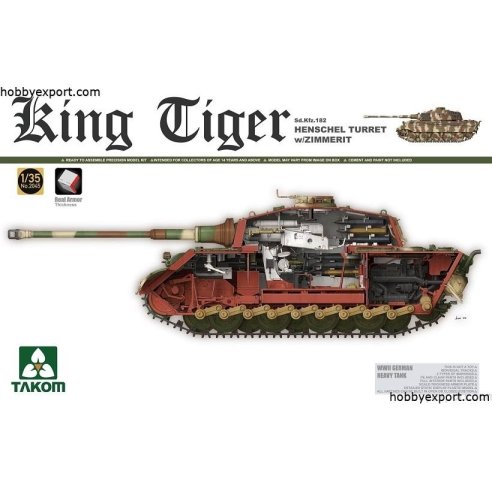 TAKOM 1 35 KIT KING TIGER HENSCHEL TURRET W ZIMMERIT AND INTERIOR