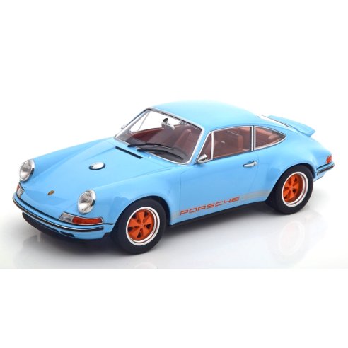 KK-Scale PORSCHE 911 SINGER COUPE LIGHT BLUE &amp; ORANGE 1/18