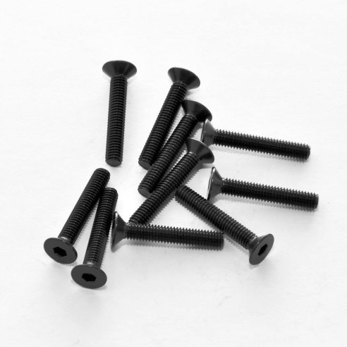 Hobao Flat Head Screw M3x18 Hex Socket (10 pcs)