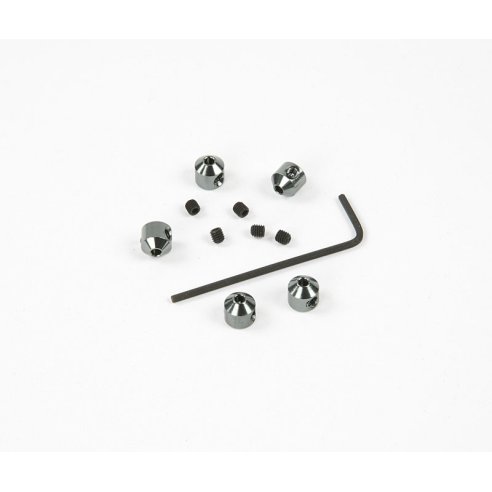 Robitronic Aluminium Stopper 2mm Titanium (5 pcs)