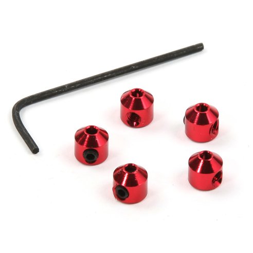 Robitronic Aluminium Stopper 2mm Red (5 pcs)