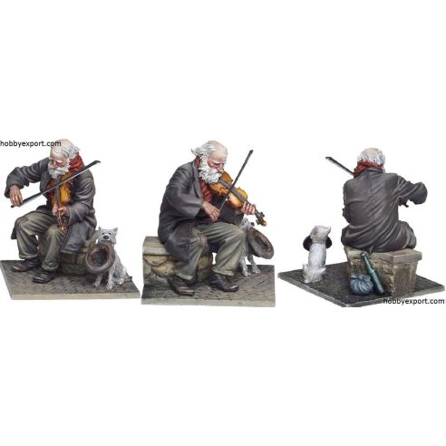 Andrea miniatures 54mm KIT A WONDERFUL WORLD THE OLD FIDDLER