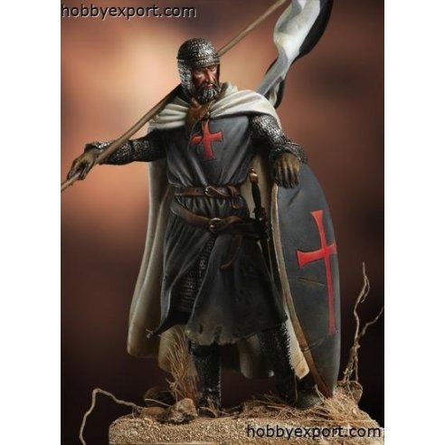 Andrea miniatures  	54mm KIT TEMPLAR KNIGHT BANNERHOLDER XII CENTURY