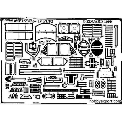 EDUARD MODEL 1 35 GRADE UP PZ.KPFW IV F1F2 FOR HASEGAWA KIT