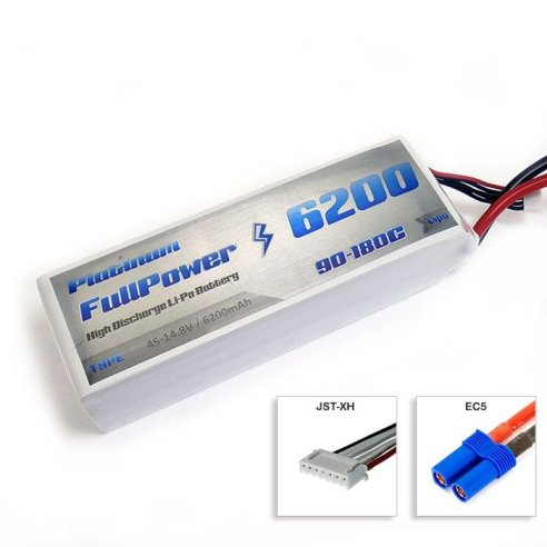 Batteria Lipo 4S 6200 mAh 90C PLATINUM - EC5