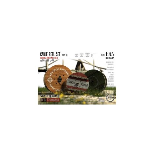 RT-DIORAMA 1/35 Cable Reel Set (3 pcs. Medium)