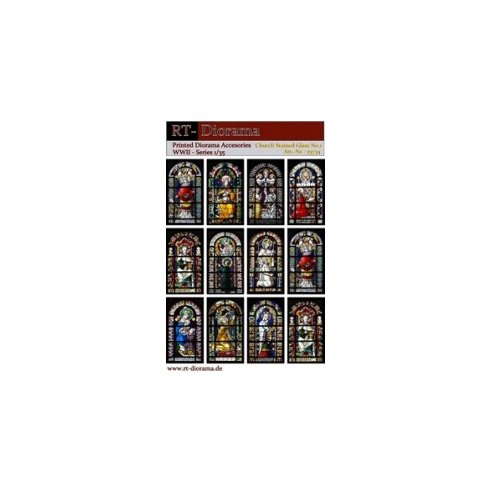 RT-DIORAMA 1/35 Printed Accesories: Romanic Church Stained Glass Windows No.1