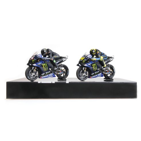 Minichamps YAMAHA YZR-M1 SET 2 BIKES + 2 FIGURINES ROSSI &amp; HAMILTON TEST VALENCIA 2019 1/12