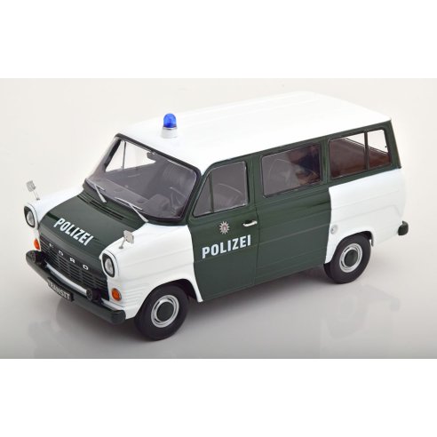 KK-Scale FORD TRANSIT BUS 1965 POLIZEI HAMBURG GERMANY DARK GREEN 1/18