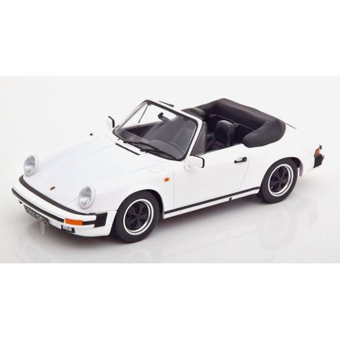 KK-Scale PORSCHE 911 SC CABRIO WHITE WITH EXTRA SOFT-TOP 1983 1/18