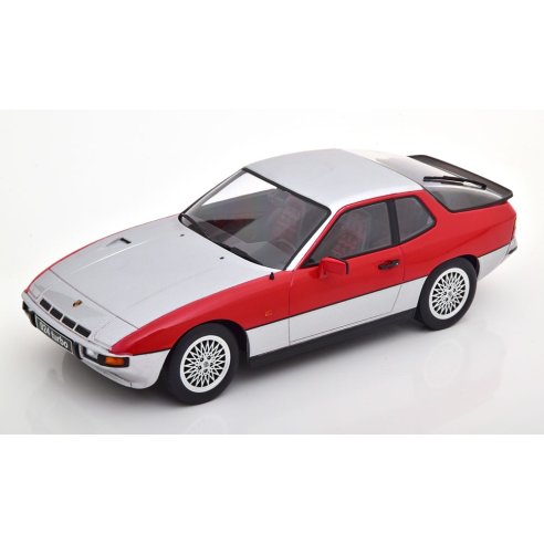 KK-Scale PORSCHE 924 TURBO SILVER &amp; RED 1986 1/18