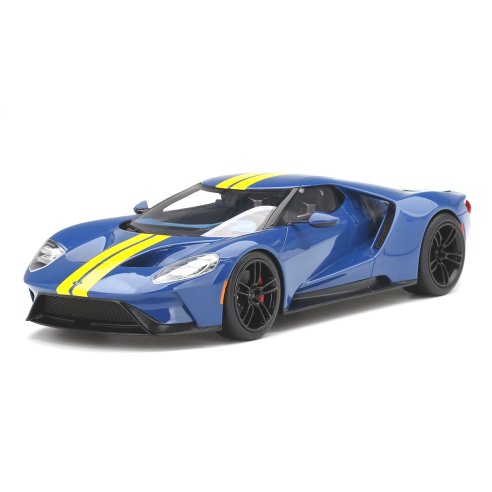 TSM Model True Scale Miniatures FORD GT SUNOCO BLUE WITH YELLOW STRIPE TOP SPEED 1/18