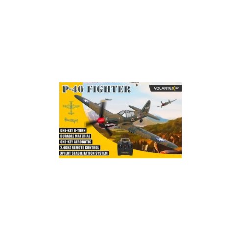 VOLANTEXRC P-40 Fighter RTF Warhawk 400mm with Xpilot One Key Aerobatic Stabilization System Perfect for Beginners