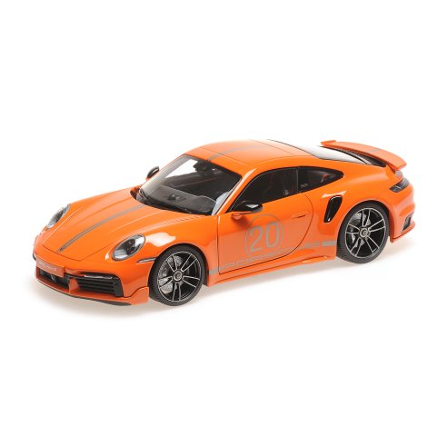 Minichamps PORSCHE 911 (992) TURBO S COUPE SPORT DESIGN ORANGE 2021 1/18