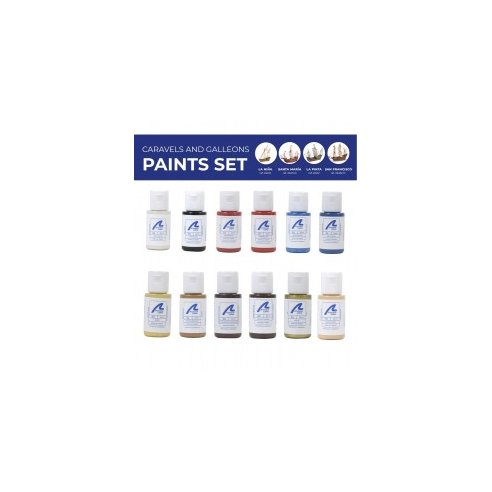 ARTESANIA LATINA Paints Set for Ship Models: Caravels and Galleons (12x20 ml)