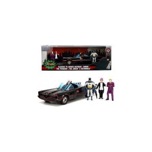 JADA Batman Classic Batmobile deluxe in scala 1:24 con 3 personaggi in die-cast