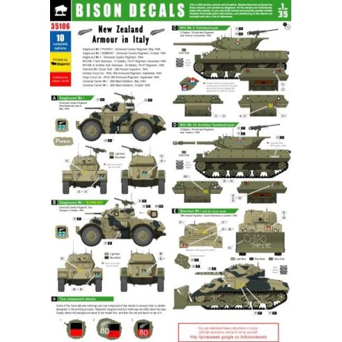 Bison Decals  New Zealand Armour in Italy 35106