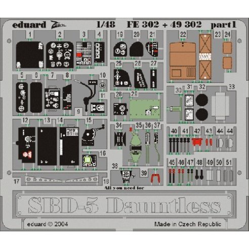 EDUARD MODEL FOTOINCISIONI 1/48 SBD-5 DAUNTLESS