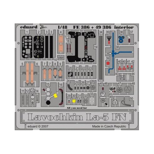 EDUARD MODEL FOTOINCISIONI 1/48 Lavochkin La-5FN interior S.A. ZVEZDA