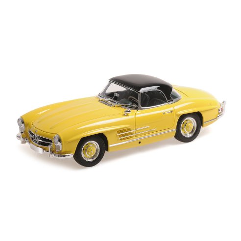 Minichamps MERCEDES BENZ 300 SL ROADSTER (W198) YELLOW WITH HARDTOP 1958 1/18