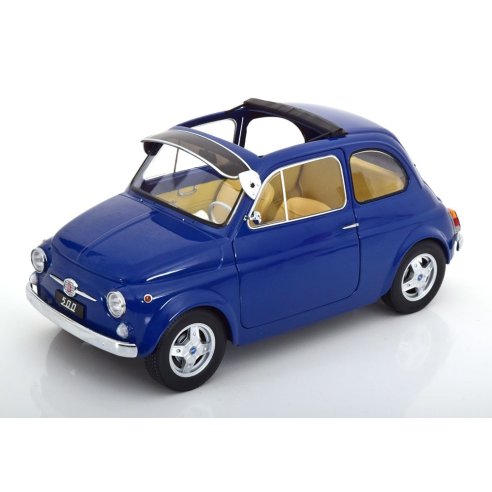 KK-Scale FIAT 500 F CUSTOM DARK BLUE 1968 WITH SUN VISOR AND ABARTH RIMS 1/12