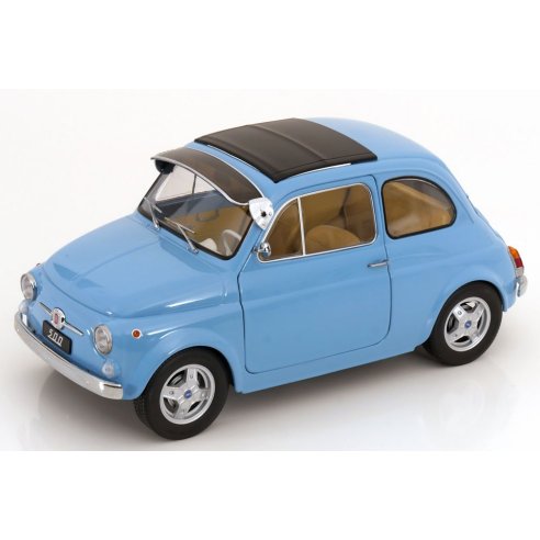 KK-Scale FIAT 500 F CUSTOM WITH ABARTH RIMS LIGHT BLUE 1968 1/12