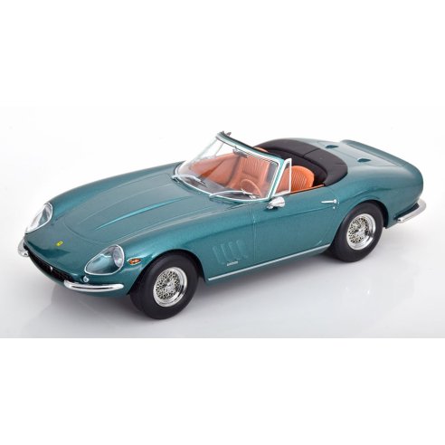 KK-Scale FERRARI 275 GTB4 NART SPYDER GREEN METALLIC 1967 WITH REMOVABLE SOFT-TOP 1/18