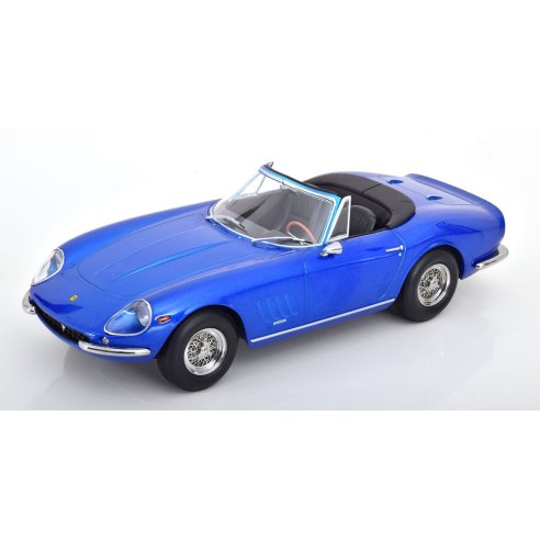 KK-Scale FERRARI 275 GTB4 NART SPYDER BLUE METALLIC 1967 WITH REMOVABLE SOFT-TOP 1/18