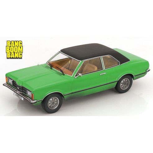 KK-Scale FORD TAUNUS GXL DIRTY VERSION FROM THE MOVIE &quot;BANG BOOM BANG&quot; GREEN &amp; FLAT BLACK 1/18